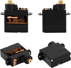 2PCS 4.3G Mini Servo, RC Micro Digital Servo Motor Metal Gear Coreless Steering Servos for Fixed-Wing Helicopter Airplane Drone 1/24 1/28 RC Car SCX24 Boat Robot Toy