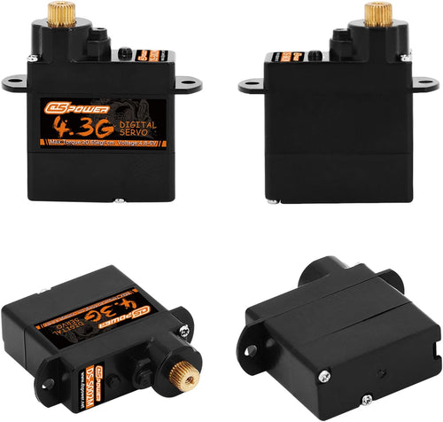 2PCS 4.3G Mini Servo, RC Micro Digital Servo Motor Metal Gear Coreless Steering Servos for Fixed-Wing Helicopter Airplane Drone 1/24 1/28 RC Car SCX24 Boat Robot Toy