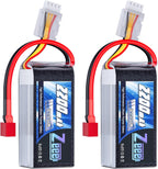 Zeee 3S Lipo Battery 2200mAh 11.1V 50C Shorty Pack Battery with T Connector for RC Car Truck Vehicles RC Boat RC Drone Airplane Quadcopter Helicopter FPV RC Hobby Models (2 Pack)