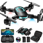 Drone with Camera, Foldable Drone for Beginners with 1080P Camera, Upgrade Altitude Hold, Circle/Rotating/Waypoint Fly, 3D Flip, One Key Start, 3 Speed Mode, 2 Batteries