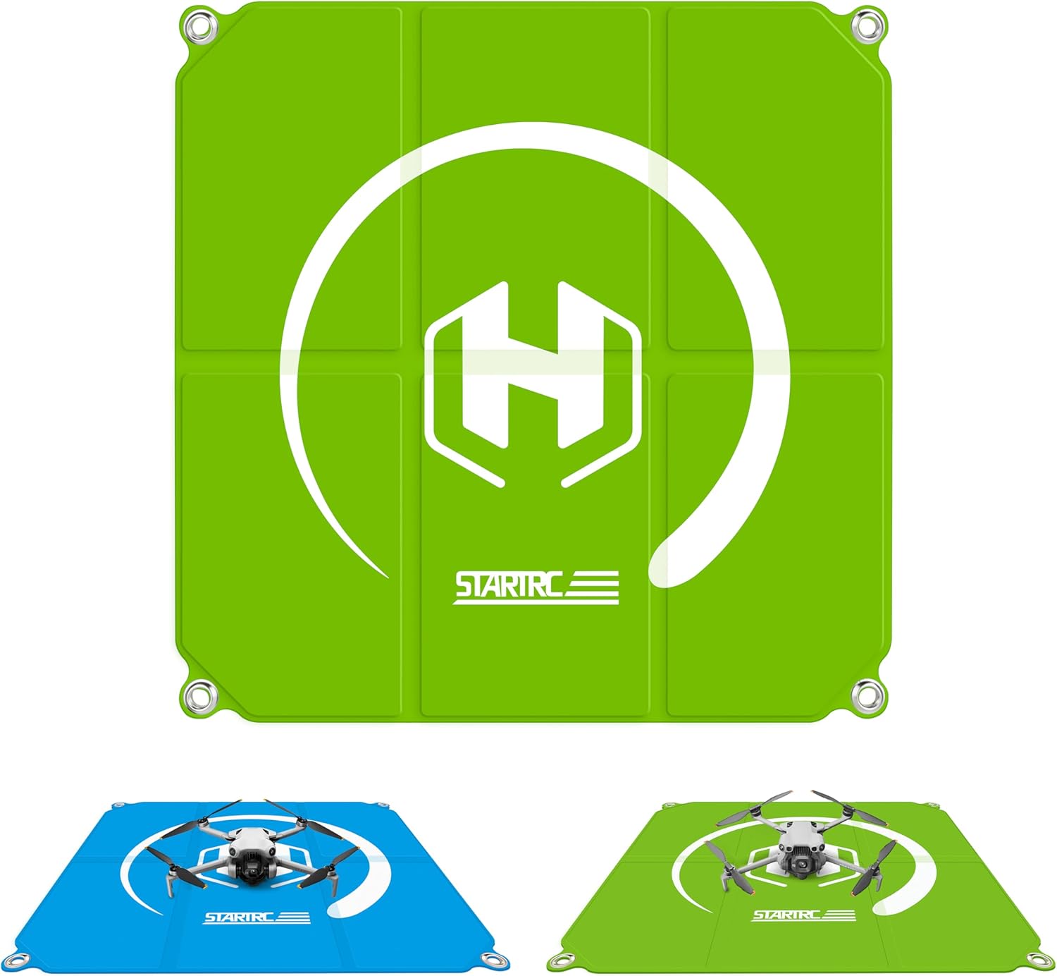 STARTRC Drone Landing Pad, Universal Waterproof Portable Fast-Foldable Helipad for Avata 360/Mavic 4 pro/Avata 2/Air 3S/Mini 5 Pro/4/3/2 SE/4K (Sky blue-green, 26-inch/65cm)