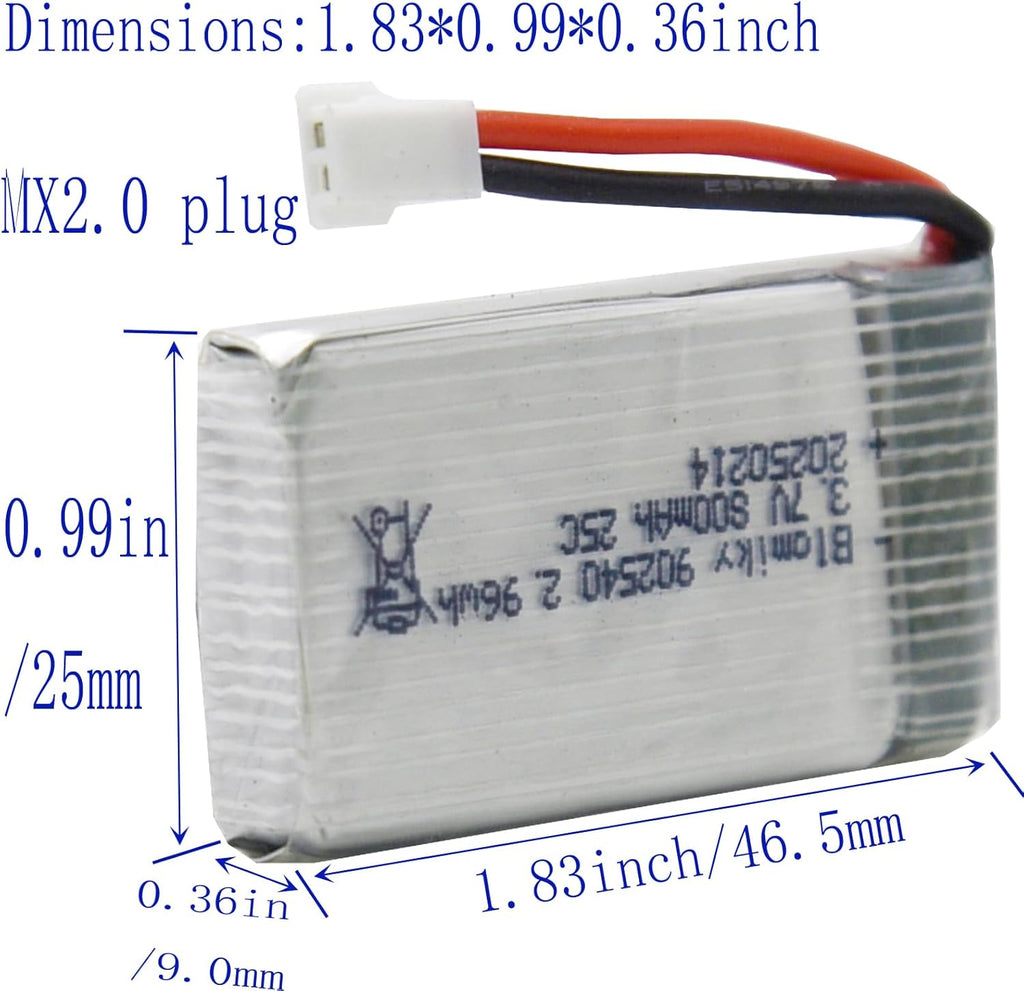 Blomiky 5 Pack 3.7V 800mAh Li-PO 25C MX2.0 Battery and 4 in 1 Board Box fit for Syma X5SW X5C-1 X5 X5C X5SC H42 T5W H5C CW4 SS40 FQ36 and V931 T32 S5C S5W 4-Axis RC Drone Aircraft / 3.7V 800mAh *5
