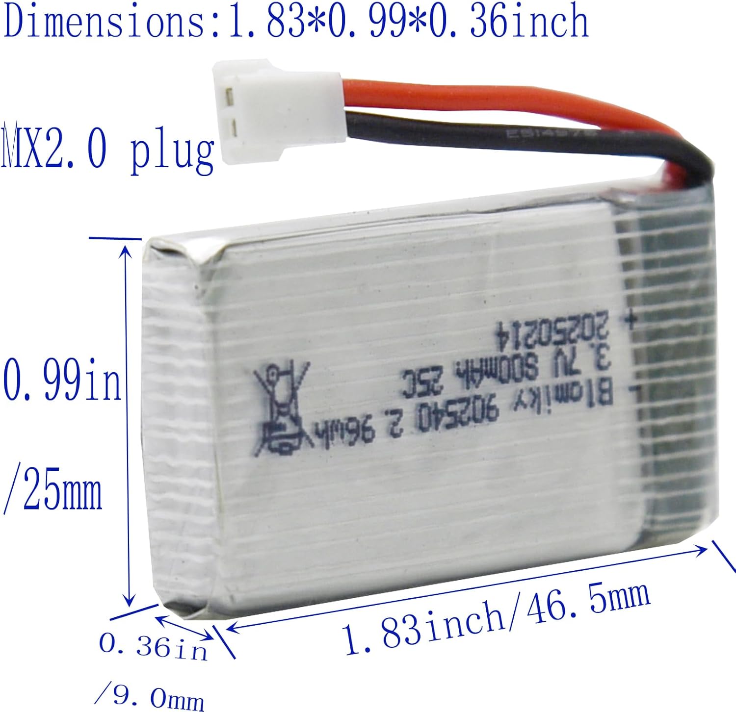 Blomiky 5 Pack 3.7V 800mAh Li-PO 25C MX2.0 Battery and 4 in 1 Board Box fit for Syma X5SW X5C-1 X5 X5C X5SC H42 T5W H5C CW4 SS40 FQ36 and V931 T32 S5C S5W 4-Axis RC Drone Aircraft / 3.7V 800mAh *5