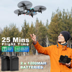 Drone with Camera, Foldable Drone for Beginners with 1080P Camera, Upgrade Altitude Hold, Circle/Rotating/Waypoint Fly, 3D Flip, One Key Start, 3 Speed Mode, 2 Batteries