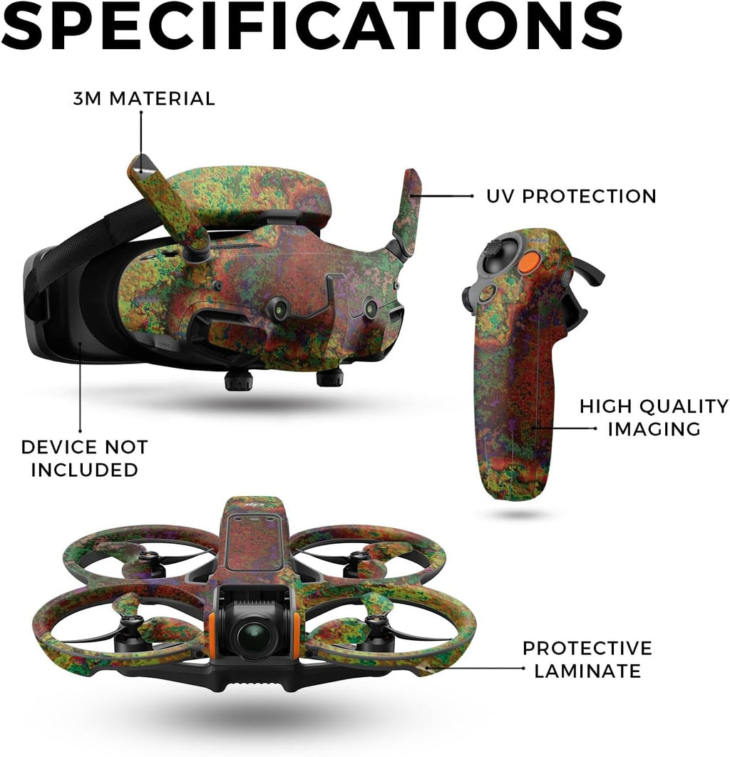 Drone Skin Compatible with DJI Avata 2 Bundle (2024) - Rust - Premium 3M Vinyl Protective Wrap Decal Cover - Easy to Apply | Crafted in The USA by MightySkins