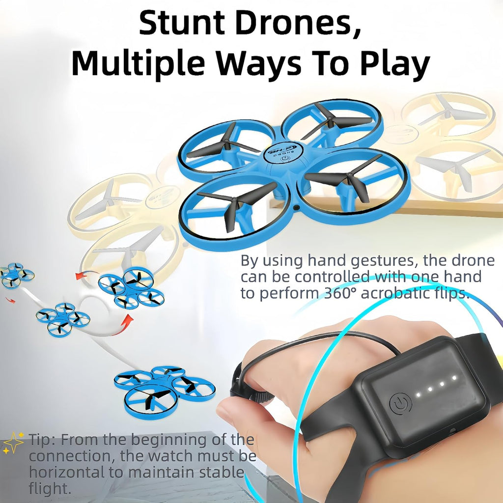 2025 Upgraded Hand Controlled Drone for kids,Somatosensory aircraft with Smart Watch Controlled, Gesture sensing aircraft Cool LED Remote Control Drone 360¡ã Flips,quadcopter
