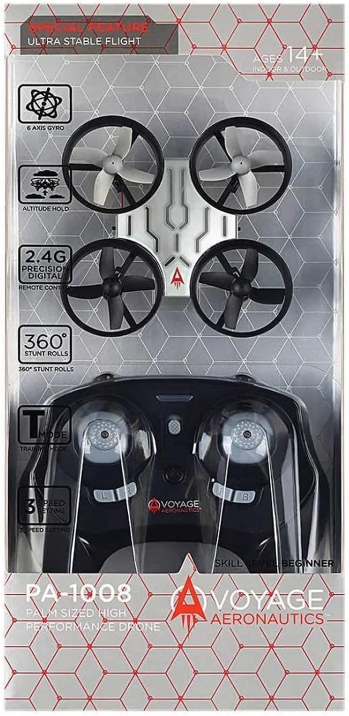 Voyage Palm Sized High Performance Drone, Silver