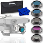 Ultimaxx 7 Piece Drone Camera Filter Bundle Kit for DJI Phantom 4, Phantom 4 w/Filters, Lens Hood, Gimbal Stabilizer, Carry Case