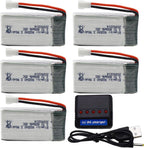 Blomiky 5 Pack 3.7V 800mAh Li-PO 25C MX2.0 Battery and 4 in 1 Board Box fit for Syma X5SW X5C-1 X5 X5C X5SC H42 T5W H5C CW4 SS40 FQ36 and V931 T32 S5C S5W 4-Axis RC Drone Aircraft / 3.7V 800mAh *5