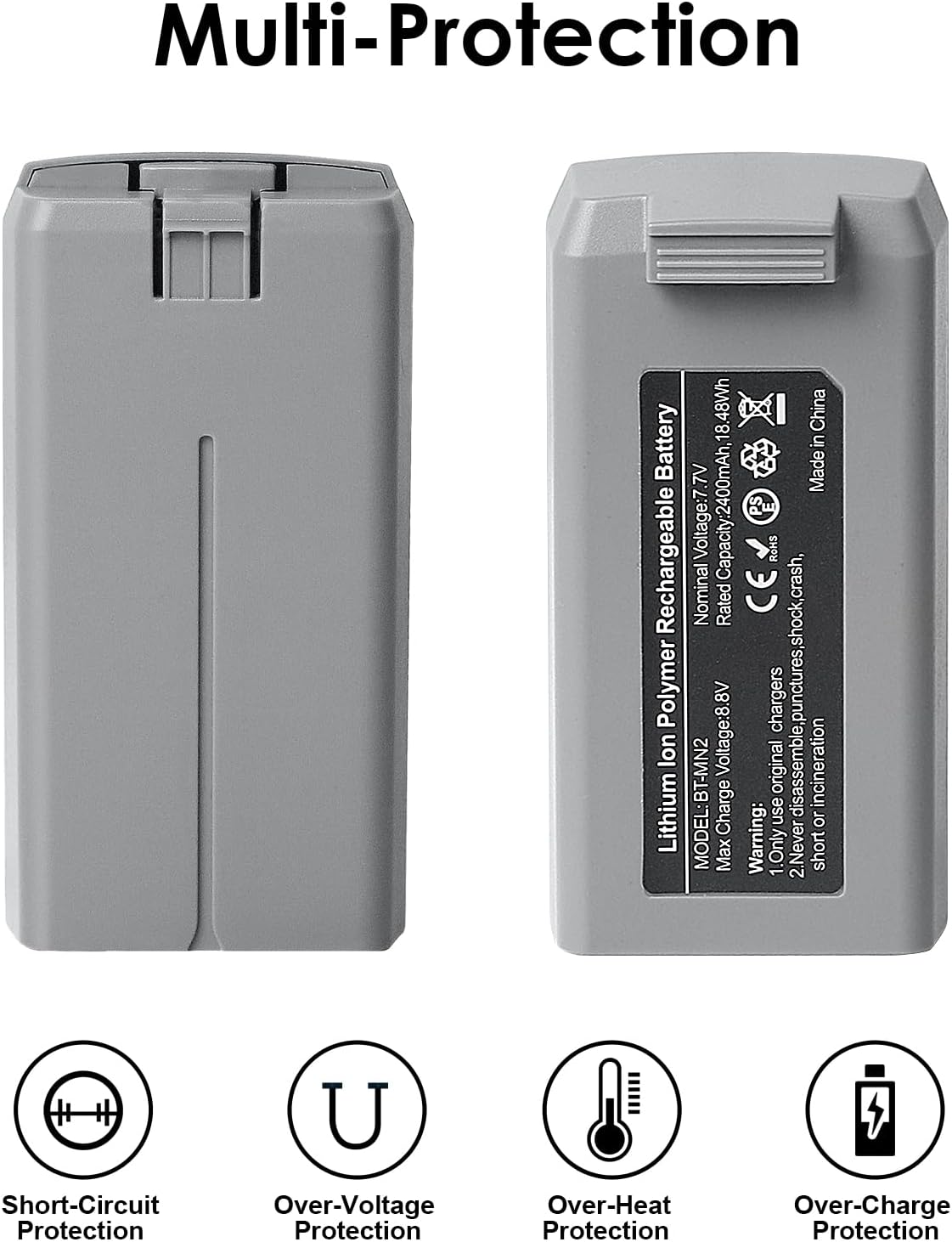 KUWATA Intelligent Flight Battery for DJI Mini 4K, Mini 2 SE, Mini 2, Mini SE, 2400mAh, 2026 Upgraded Edition, Camera Drone Extended Battery, NOT for SPECTA
