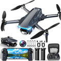 GPS Drone with Camera, 2K HD Drones for Adults, Foldable FPV Drone with GPS Auto Return, Follow Me, Circle Fly, Waypoint Fly, 5G Transmission, Gestures Selfie, Brushless Motor, 2 Batteries, Black