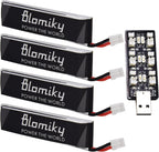 Blomiky 4 Pack 1S 3.8V 450mAh 80C Lipo Battery with PH2.0 Plug Compatible with S Free Style RC Quadopter Drone / F4 Battery 4