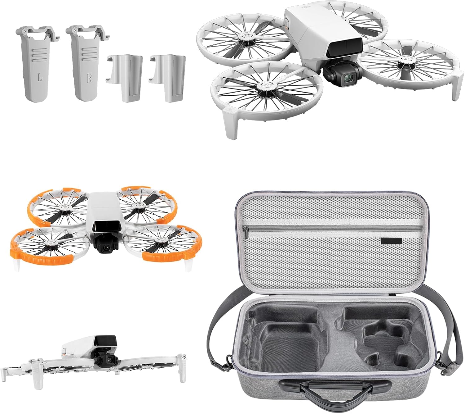 DJI Flip Accessories Bundle, Includes Standard Controller Carry Case, Landing Gear Extension & Propeller Guards for DJI Flip Drone, 3-in-1 Essential Protective Combo