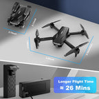 Drones with Camera for Adults 1080P HD Foldable Drone with Carrying Case Drone with One Key Take Off/Land, 3 Speed Mode, 360¡ã Flip Dark Black