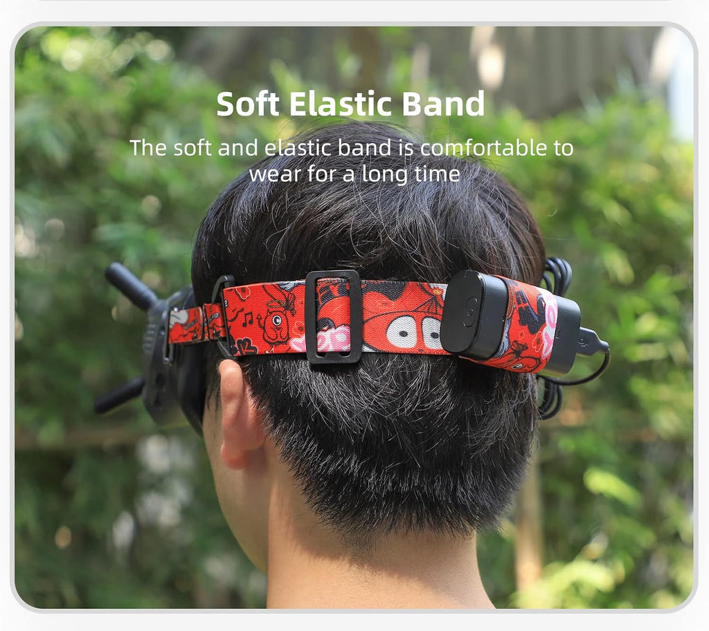 CAPART Head Strap Band for DJI Avata Goggles 2 and DJI FPV Goggles V2, Head Strap with Battery Pocket (Red)