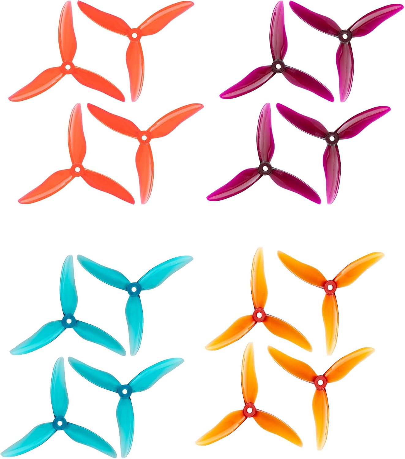 16pcs Fpv Drone Props Propeller: Gemfan Hurricane 51499 Tri-Blade 5 Inch Props for 4S 6S FPV Freestyle Racing, 8xCW 8xCCW