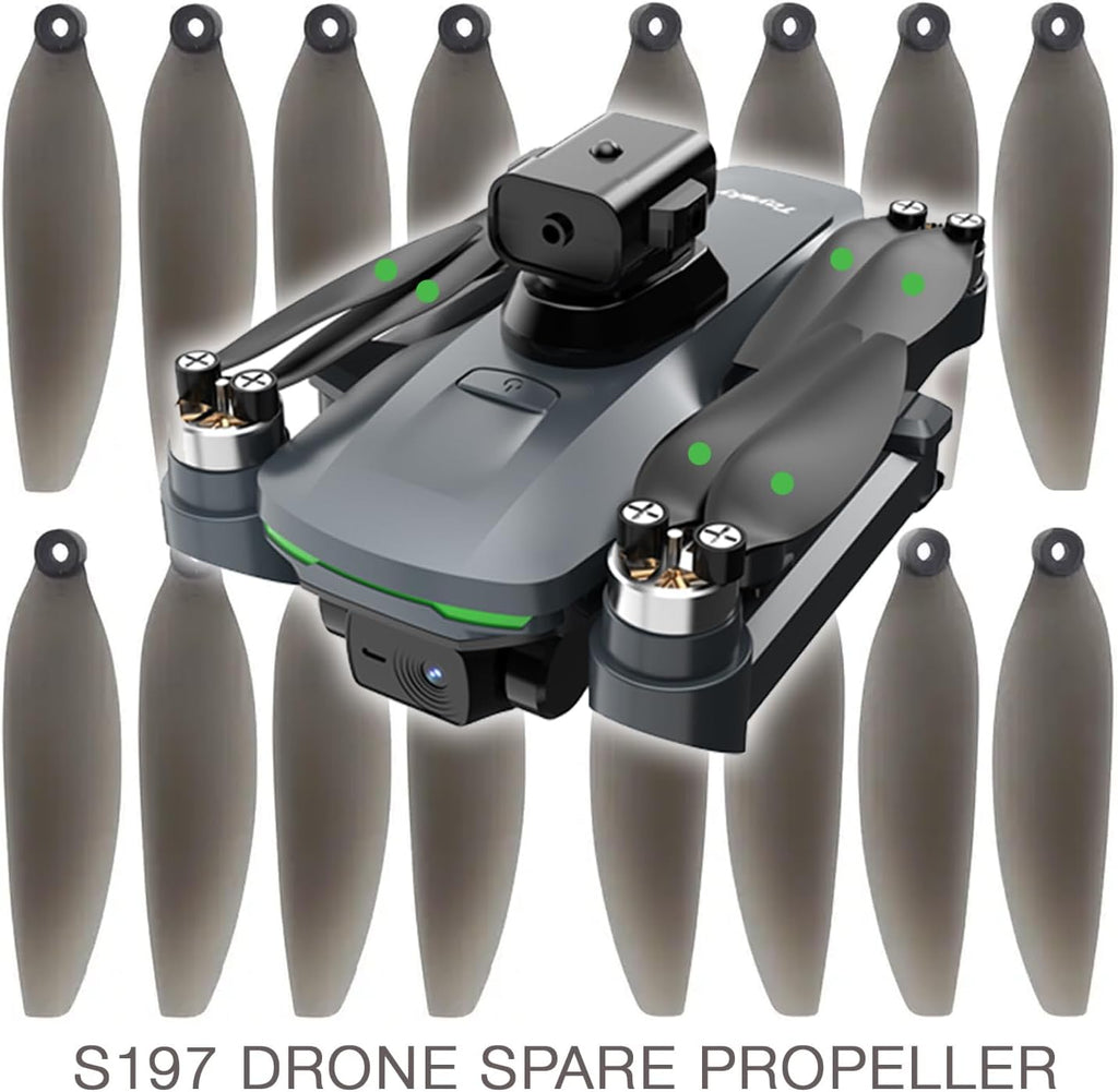 16PCS Foldable Drone Propellers Replace Parts for S197 Drone Spare Part, Replacement Low-Noise and Quick-Release Blades Props Wings Accessories