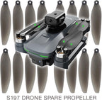 16PCS Foldable Drone Propellers Replace Parts for S197 Drone Spare Part, Replacement Low-Noise and Quick-Release Blades Props Wings Accessories