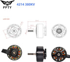 4214 380KV Brushless Motor 4.7kg(10.4lbs) Max Thrust for Cinematic Aerial Photography, Heavy Lift, Agricultural Spraying, and Industrial Inspection Drones (4)