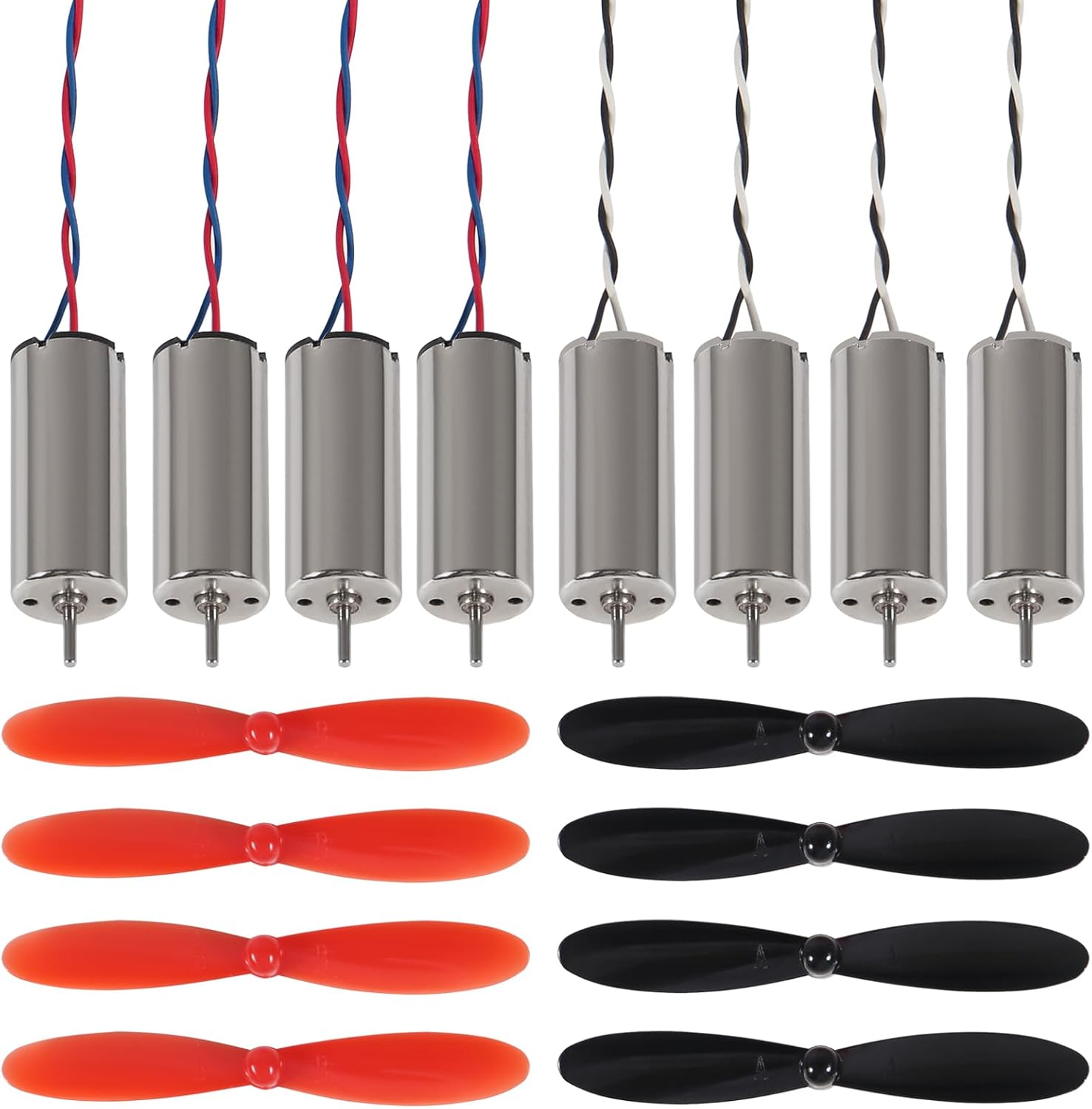 8pcs 8520 Coreless Motor 8.5 x 20mm Brushed Motors Hollow Cup Drone Motor+ 8pcs 55mm CW CCW Propeller for DIY Micro Quadcopter RC Drone