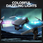 Drone with Camera 1080P HD, Foldable Mini FPV Drones with LED Lights for Adults Kids and Beginners, Toys Gifts RC Quadcopter with One Key Take Off, 3D Flips for Boys Girls with 2 Batteries, Black