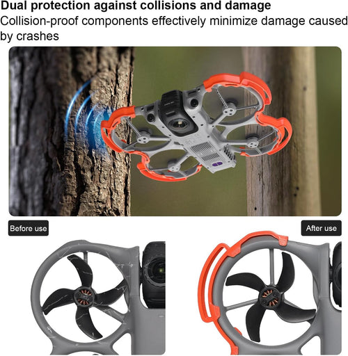 3-IN-1 Avata 360 Accessories Bundles, Propeller Guard+Tail+Landing Gear for DJI Avata 360 Fly More Combo Drone Protection (Orange)