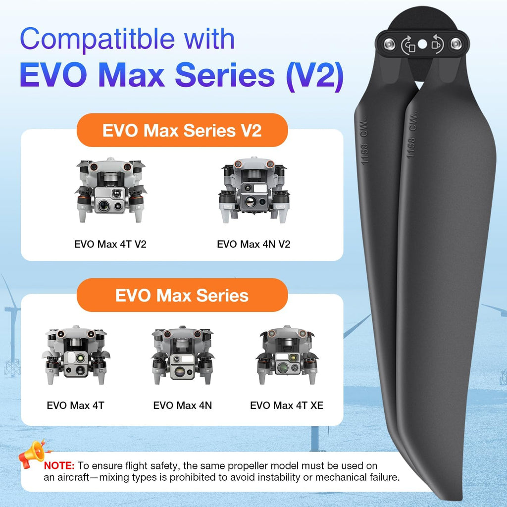 Autel Robotics EVO MAX 4T Propeller 1158 Blades, Foldable & Durable Propellers Standard 1 Set, Accessories Prop Blades Only for Autel EVO Max 4T/ 4N V2 Drone, 100% O.riginal