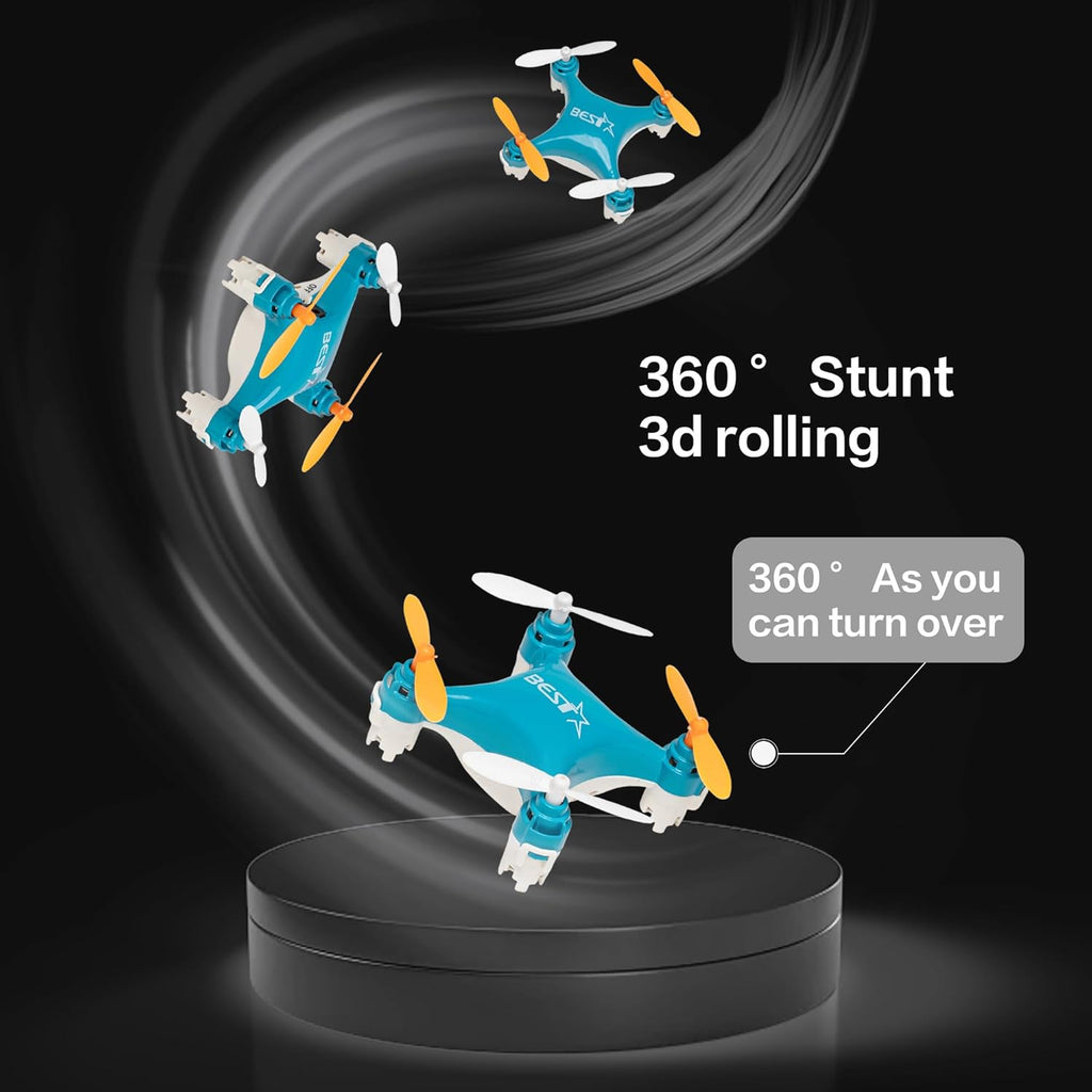 Drone Mini Remote Control Aircraft New Children's Toy Micro Aircraft Fixed Height Quadcopter Electronic Gadget (Dual Battery Version-Black)