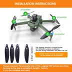 Universal 64mm/2.52In Drone Propellers for S2S, S136,S814,S162 Models - Replacement Drone Accessories with Stable and Low-Noise Operation, Easy Installation and Removal,16-Pack (Black)