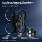 BETAFPV Pavo Femto Brushless Whoop Drone Frame with HD VTX Bracket Camera Canopy for O4 Air Unit, Modular Design, 75mm Wheelbase, PA12 Material, Effortless Install, for DIY Cinewhoop Drone Quadcopter