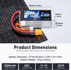 Zeee 3S Shorty Pack Lipo Battery 2200mAh 11.1V 50C Battery with XT60 Plug for RC Car Truck Vehicles RC Boat RC Drone Airplane Quadcopter Helicopter FPV RC Hobby Models