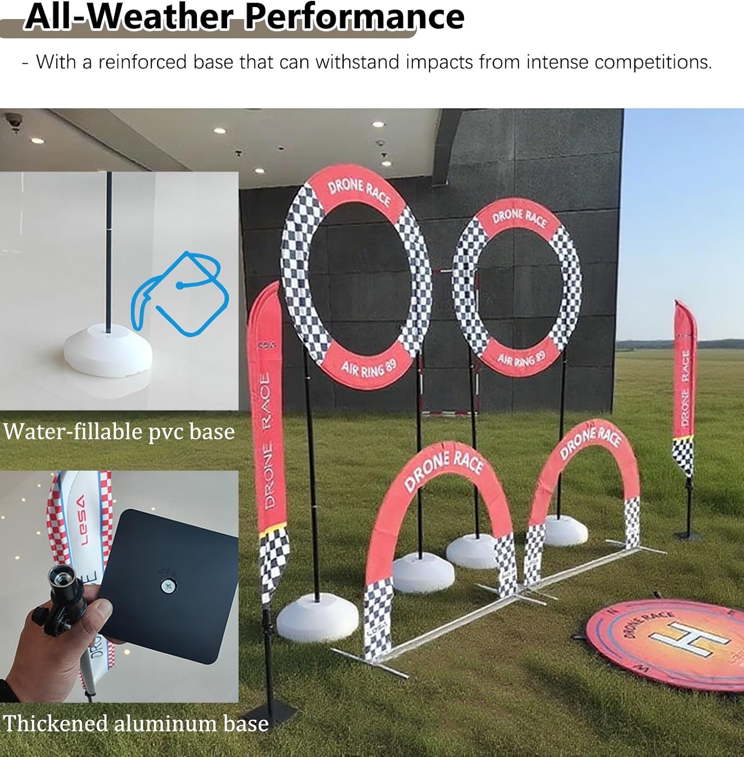 Drone Obstacle Course Gates Kit, Rc FPV Racing Training Set, Indoor/Outdoor Racing Drone Obstacle Hoop, Model Aircraft Practice Equipment(Style a)