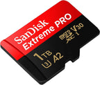 SanDisk MicroSD Card 1TB Extreme Pro Compatible with DJI Avata 2, Mini 4K Drones (SDSQXCD-1T00-GN6MA) V30 Card 200 MB/s - Bundle with 1 Everything But Stromboli MicroSDXC Card Reader