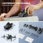 Drone with Camera for Adults Beginners Kids, Fun 1080P Foldable Mini Drone for Exciting Indoor Outdoor Play, RC Quadcopter with 2 Batteries, One Key Start, Easy to Fly, Altitude Hold, 3D Flips