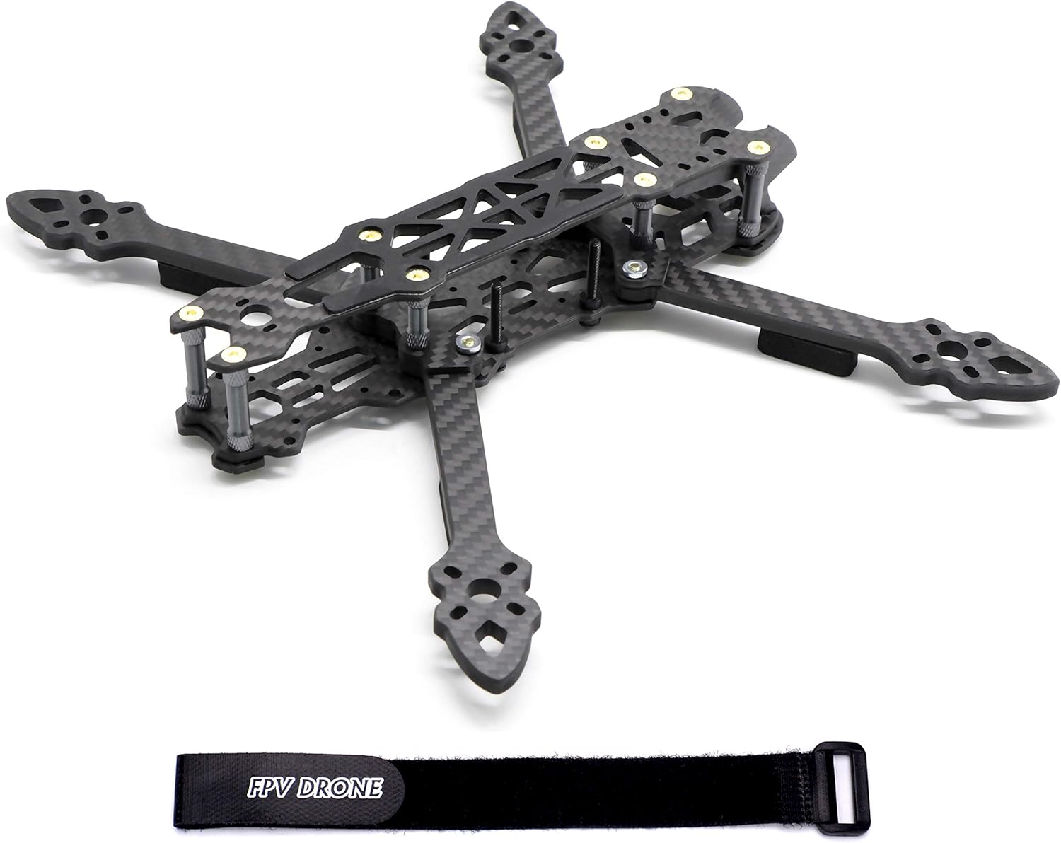 225mm FPV Racing Drone Frame Carbon Fiber 5 inch Quadcopter Freestyle Frame Kit with Lipo Battery Strap