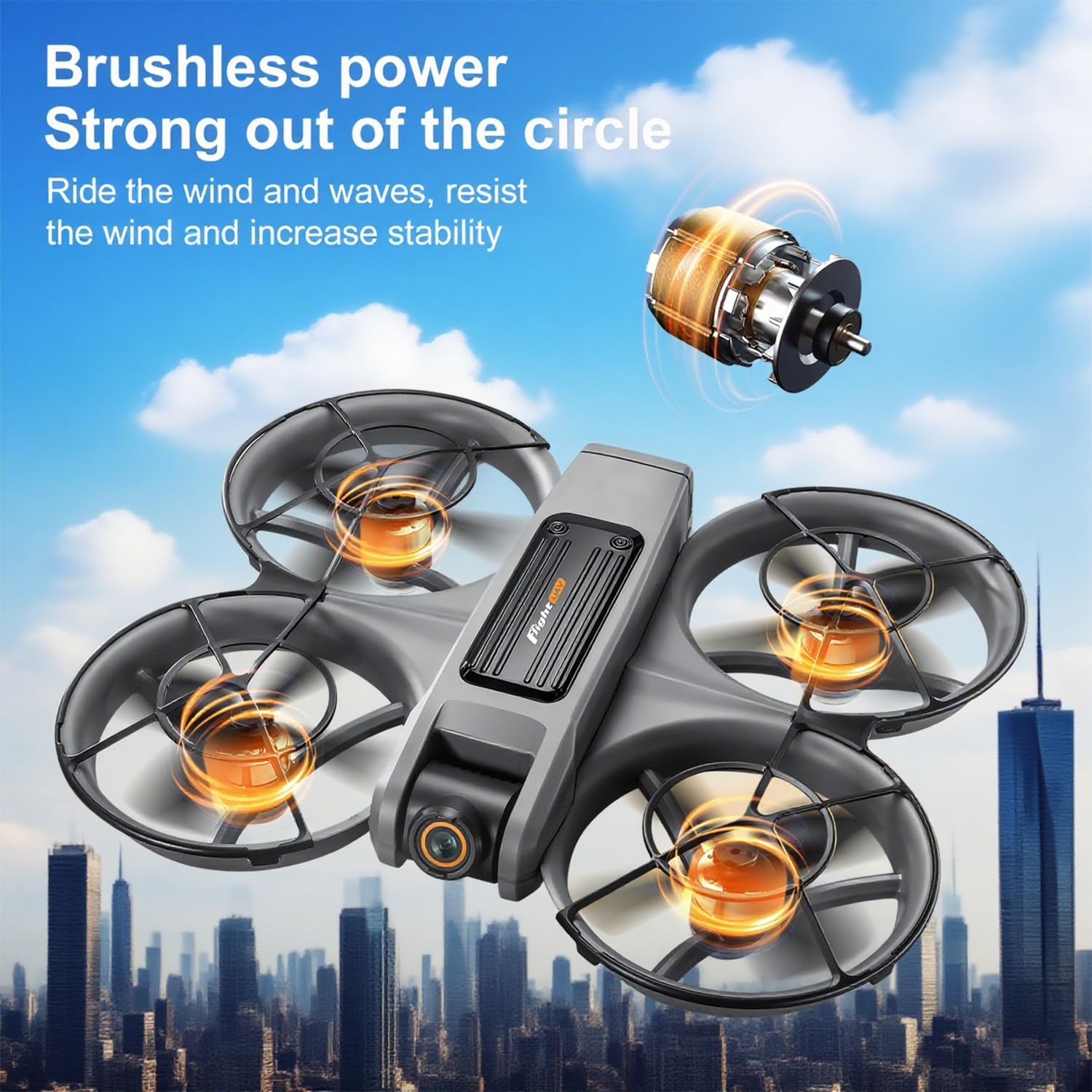 4.5 HD Screen Remote Control Drone with 2K Dual Camera & Brushless Motors, 360¡ã Protection Safety Quadcopter, Auto Hovering, 3D Flips, Headless Mode, Follow Me, LED Light, WiFi FPV, 2 Batteries 30 Min Flight, Great Gift for Adults, Kids, Beginners