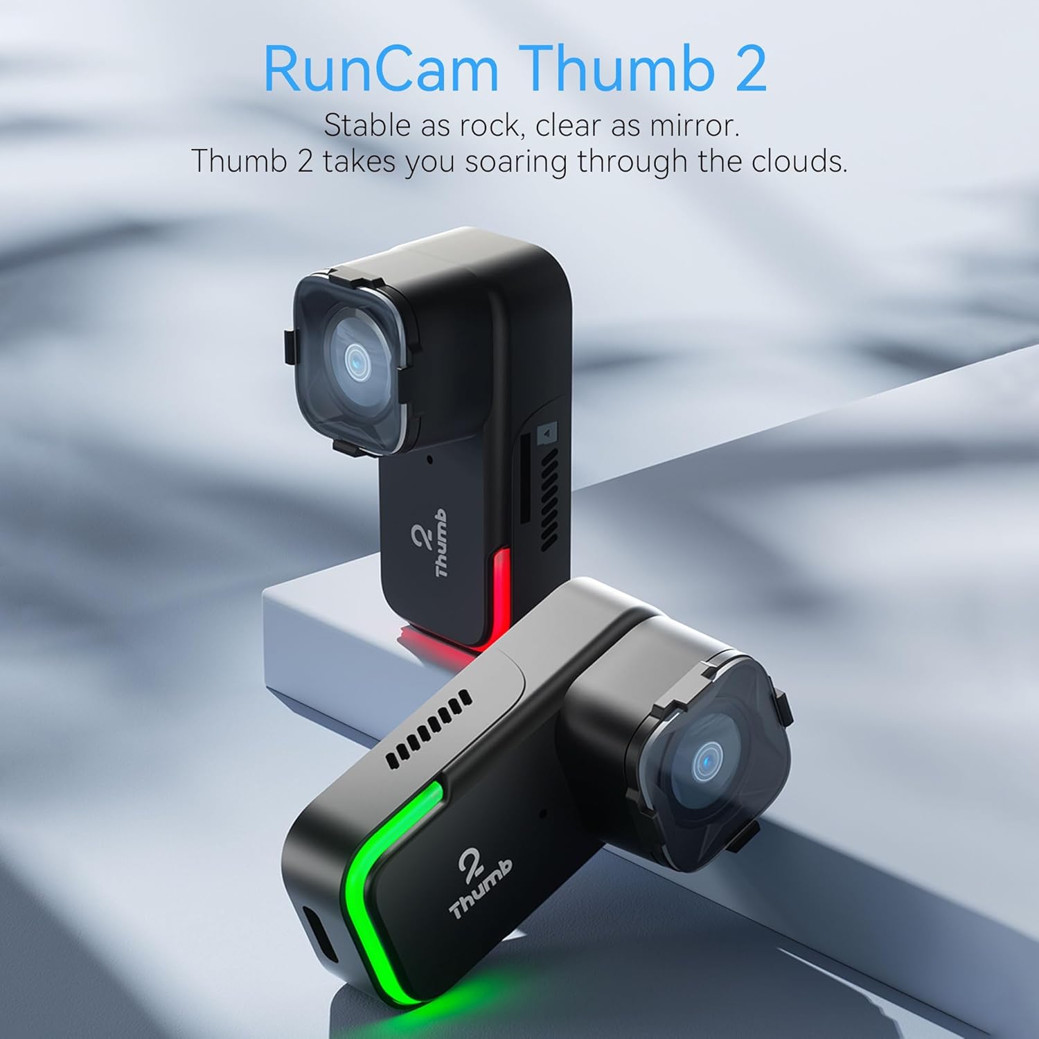 RunCam Thumb 2 FPV Mini Action Camera 4K60FPS 27g Remote-Control Recording with Gyroflow Stabilization ND Filter for FPV Drone Cinewhoop Airplane RC Car (Thumb 2+ND Filter Set)