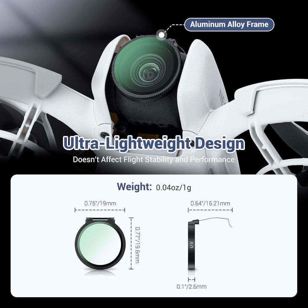 JJC UV Filter Compatible with DJI NEO Drone, Multi-Coated Drone UV Protection Filter with HD Optical Glass & Ultra Lightweight Aluminum
