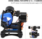 Camera Stabilizer, High Technology Drone Camera Gimbal Metal Brushless Gimbal Board BGC 2.2 for 3/3+ / 4 Camera RC Drone Quadcopter Part (Black) Gimbal Drone