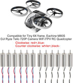 12pcs 615/6x15mm Motor 19000KV Insane Tiny Whoop Drone Frame Brushed Motors 4CW 4CCW Coreless Motor with JST-1.25 Connector for Model Aircraft/UAV/Quadcopter/Toy Aircraft, etc