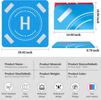 FPVtosky Nighttime Reflective Drone Landing Pad, Fast-fold Double Sided Waterproof Landig Pad Weighted for DJI Mini 5 Pro/ 4/3 Pro/Mini 4k / Mavic 4 / Air 3s/ Avata 2/ Neo/Flip(30 in)