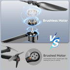 Drone with Camera 4K for Kids Adults, Brushless Motor Mini Foldable RC Drones with Propeller Guards for Beginners, One Key Take Off/Land, Voice Control, Anti-Lost Alarm, Gift Toys for Men Boys