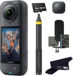 Insta360 X5 Extended Selfie Stick Drone View Bundle ((3m/9.8ft))-8K Waterproof 360 Action Camera with 1/1.28 48MP Sensors, 8K 360 HDR Video|Bundle Includes 3m Selfie Stick, Lens Cap (256GB)