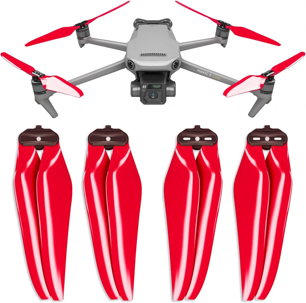 Master Airscrew Stealth Propellers for DJI Mavic 3 & Mavic 3 Pro/Cine/Enterprise/Classic/3T/3M - Red, 4 pcs