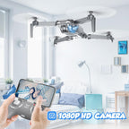 NEHEME Drones for Kids with Camera - Remote Control Helicopter Toys Gifts for Boys Girls, 1080P HD FPV RC Quadcopter for Adults, One Key Start/Land, Altitude Hold, Gravity Control, 2 Batteries, Grey