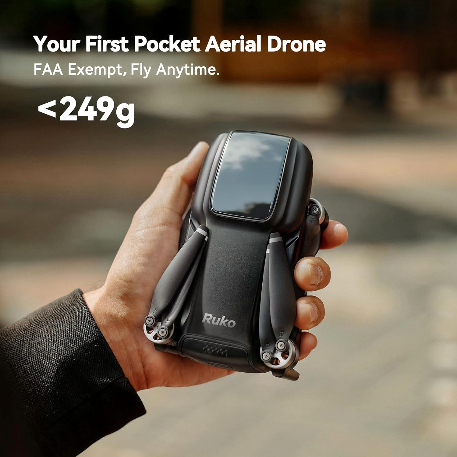 Ruko U11MINI 4K (RC3), Professional 8K Drone with 5.5 Touchcreen, Drones with camera for Adults 4K Video, 3-Axis Gimbal, 20000ft FPV Transmission, Under 249g FAA Exempt, Beginner (64-Min Flight)
