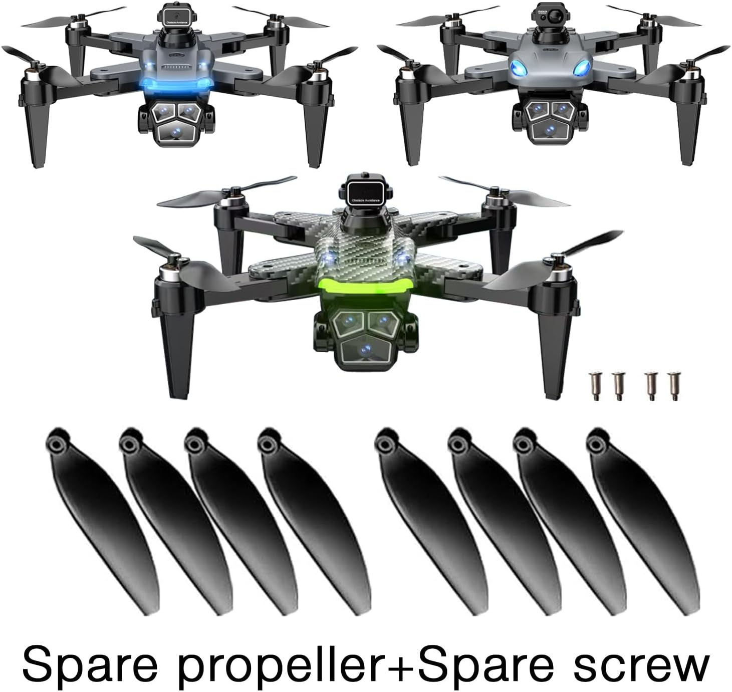 16PCS Universal 70mm/2.76In Foldable Propellers and Screws Replace Parts for S166/S166MAX/S167/S196 RC Quadcopter Blade Parts