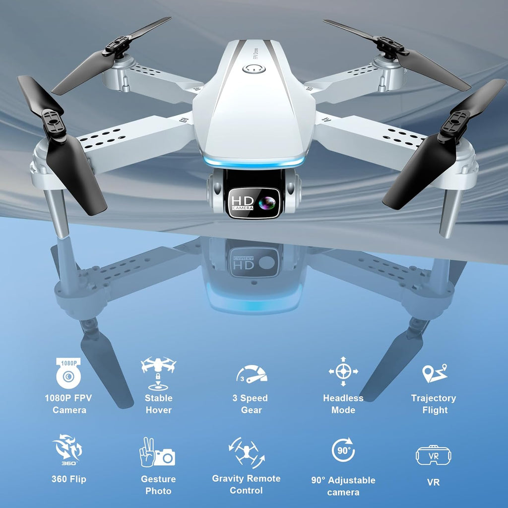 Oddire Drone with Camera - Drones for Adults with 2 Batteries, Carrying Case, 1080P HD Foldable Drone with Stable Hover, Trajectory Flight, Gravity Control, One Key Take Off/Land, 3D Flip, Toys