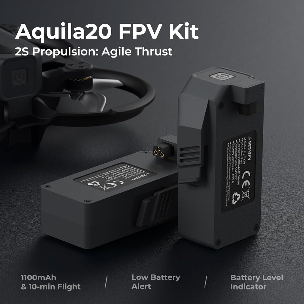 BETAFPV Aquila20 FPV Kit with Altitude Hold Stable Hover, LiteRadio 4 SE Radio Transmitter, VR04 FPV Goggles DVR Supported, 3 Modes 2S Propulsion System Drone RTF for FPV Beginner Fly Indoor Outdoor