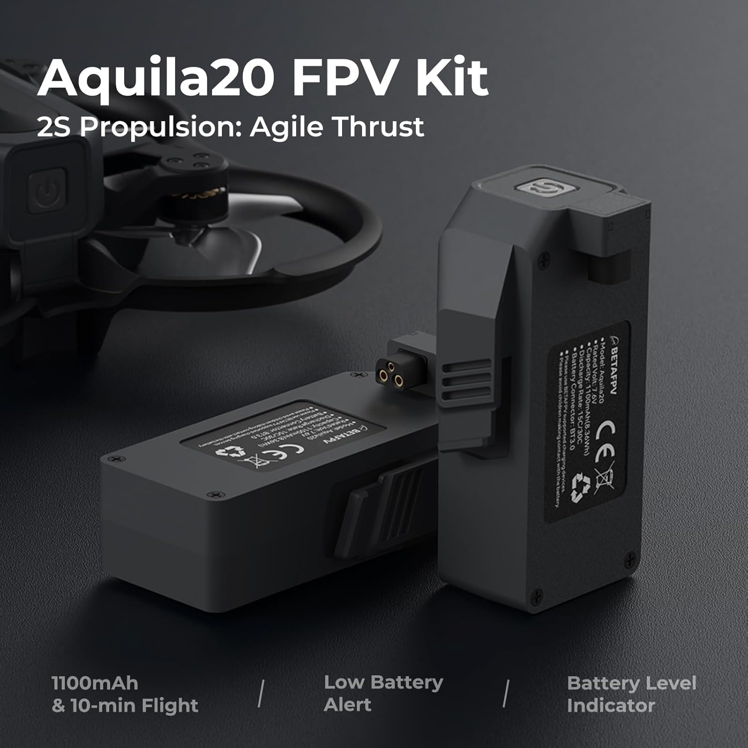 BETAFPV Aquila20 FPV Kit with Altitude Hold Stable Hover, LiteRadio 4 SE Radio Transmitter, VR04 FPV Goggles DVR Supported, 3 Modes 2S Propulsion System Drone RTF for FPV Beginner Fly Indoor Outdoor